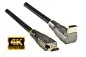 Preview: Premium HDMI Kabel HDMI Stecker auf Stecker, 2m DINIC Dubai Range, einseitig gewinkelt, schwarz